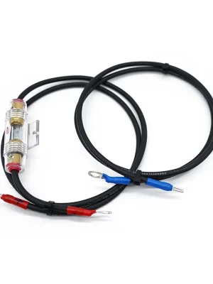 2 x 2m bateriový kabel 6mm² s 40A AGU pojistkou Nová Kolekce