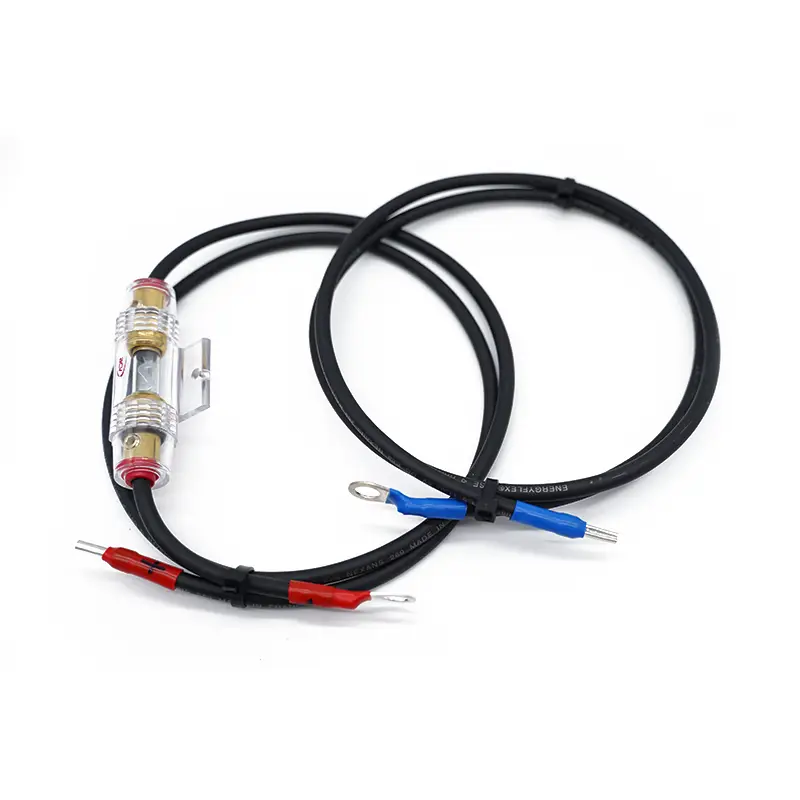 2 x 2m bateriový kabel 6mm² s 40A AGU pojistkou Nová Kolekce