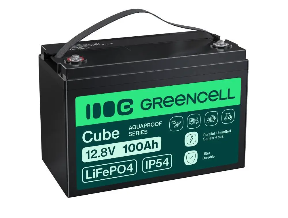 Přímo Od Výrobce Baterie LiFePO4 12,8V 100Ah Green Cell CUBE (1280Wh) Aquaproof Series