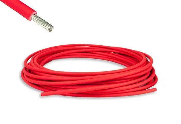 Solární kabel jednožilový 6mm červená - 1m Zlevněný
