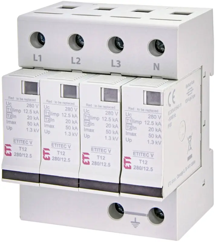 Svodič přepětí ETI 002442907 ETITEC V T12 280/12,5 4+0 Značkový