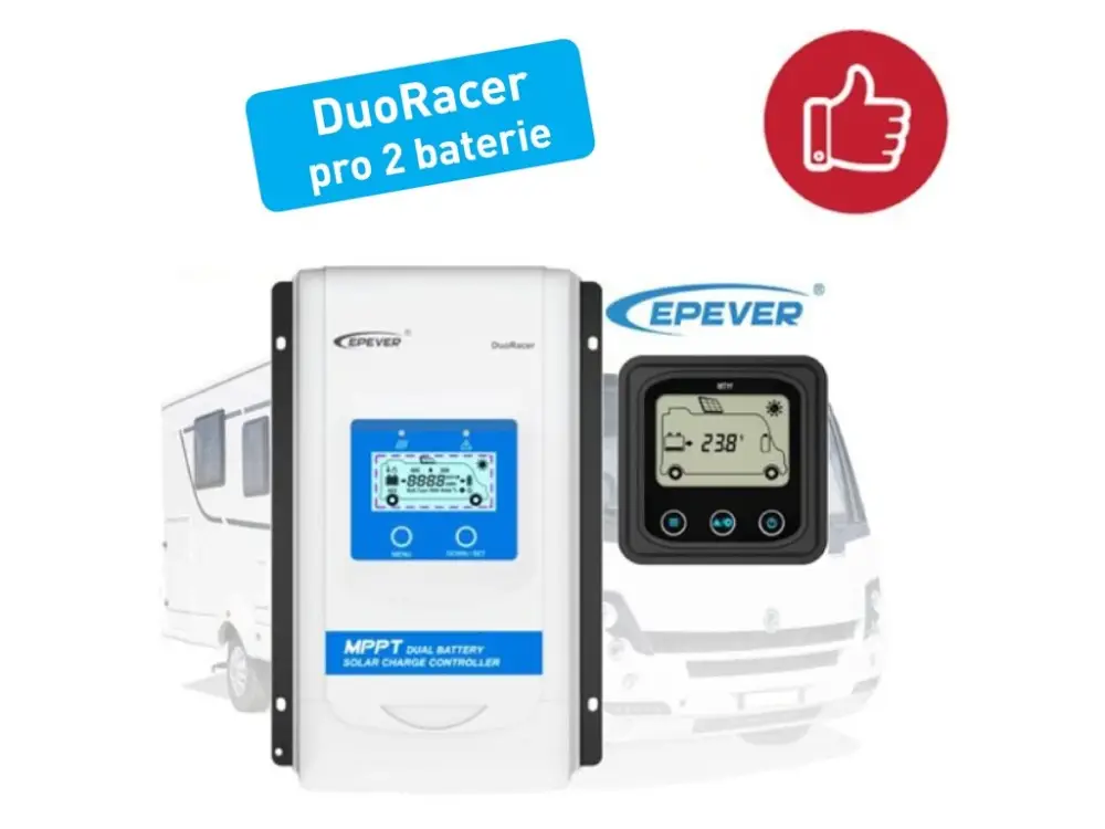 Ověřený MPPT solární regulátor 60VDC/ 10A DuoRacer - 12/24V