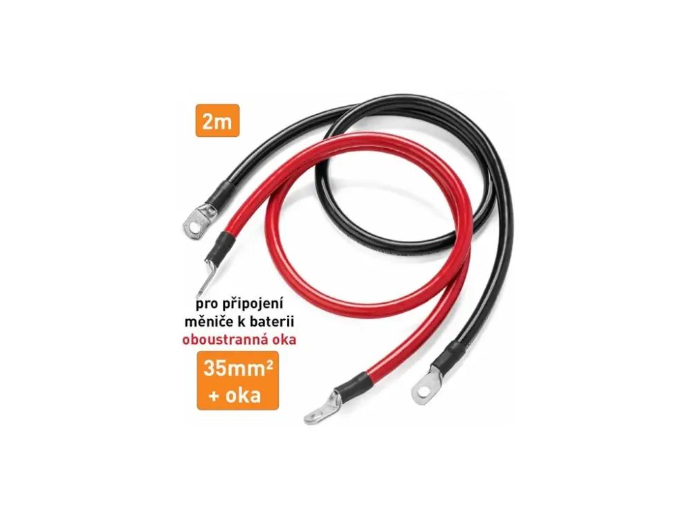 Sezónní Sleva Kabel propojovací s oky - 35mm², délka 2m (černý + červený)