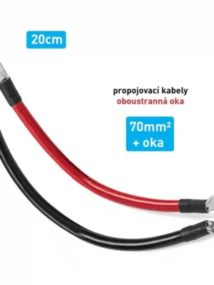 Pouze Dnes Kabel propojovací s oky - 70mm², délka 20cm (černý + červený)
