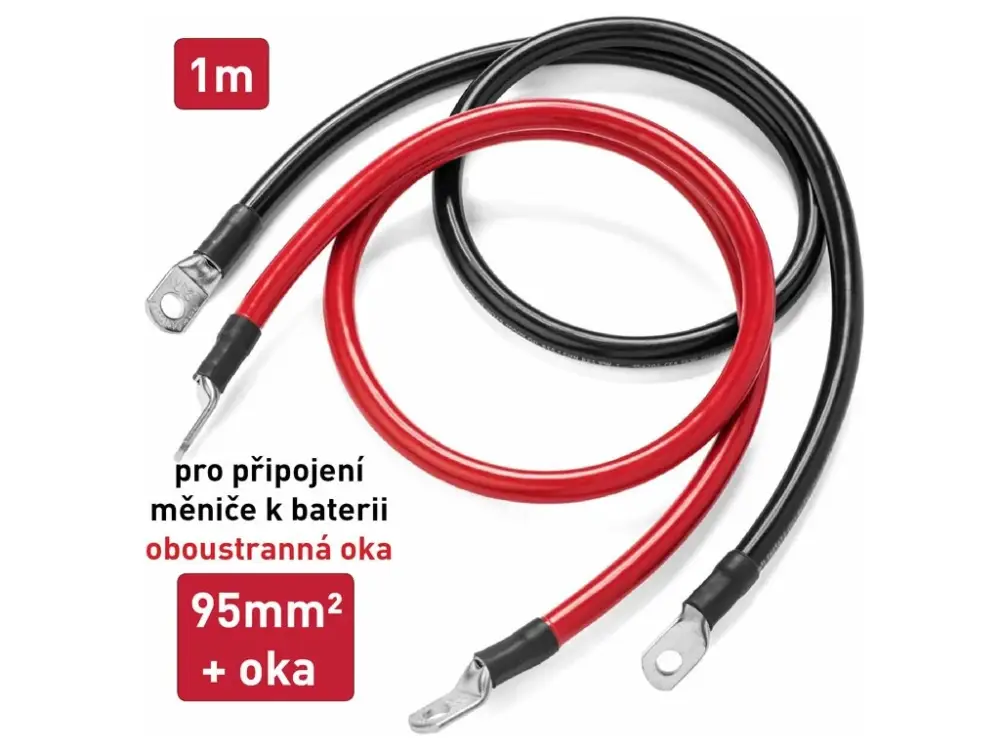 Kabel propojovací s oky - 95mm², délka 1m (černý + červený) Objednat Nyní