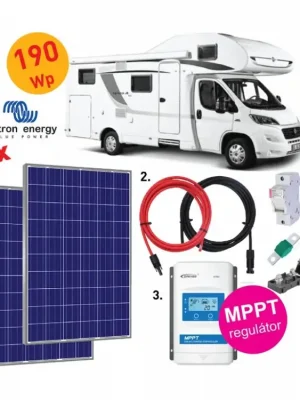 Bezpečná Platba 190Wp sestava KARAVAN - 2x panely Victron Energy - MPPT regulátor