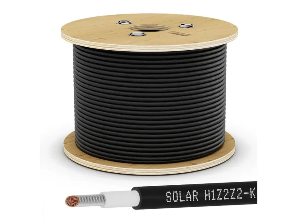 Solární kabel 6 mm², UV ochrana - 500m cívka - černý Jen Po Omezenou Doba
