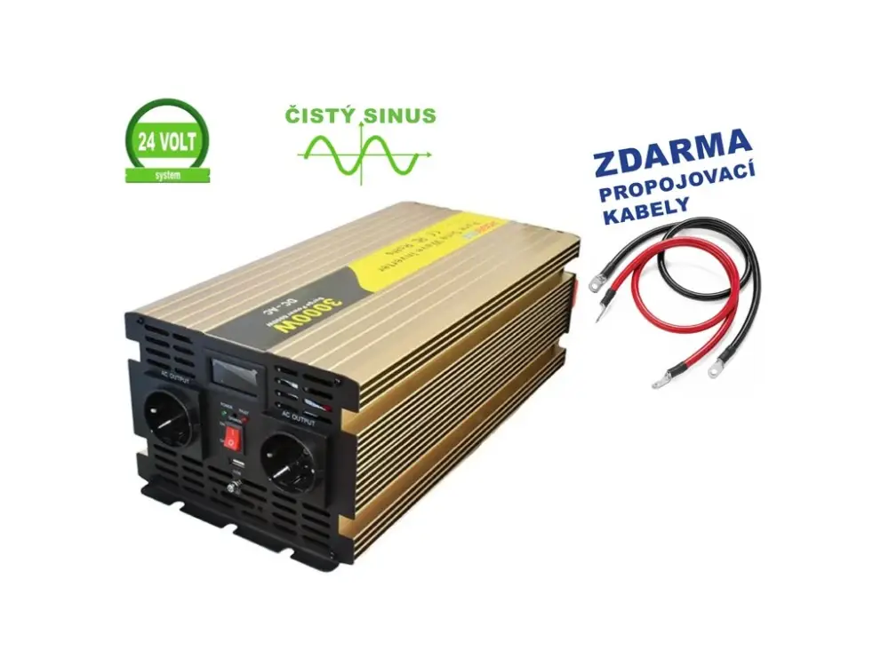 Levný ROGERELE Sinusový měnič napětí REP3000-24, 3000W