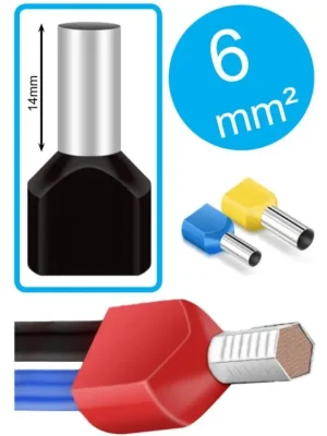 Značkový Lisovací dutinka pro kabely 2x6mm² - DVOJITÁ