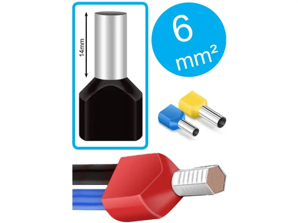 Značkový Lisovací dutinka pro kabely 2x6mm² - DVOJITÁ