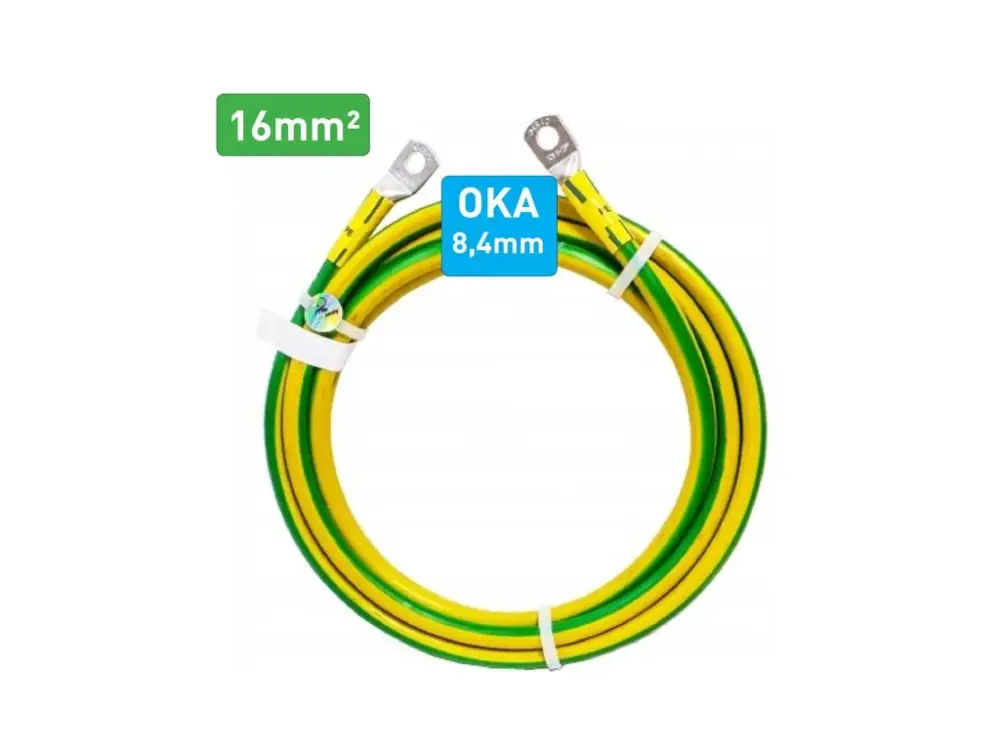 Finální Výprodej Zemnící kabel 16mm² s oky - délka 1m