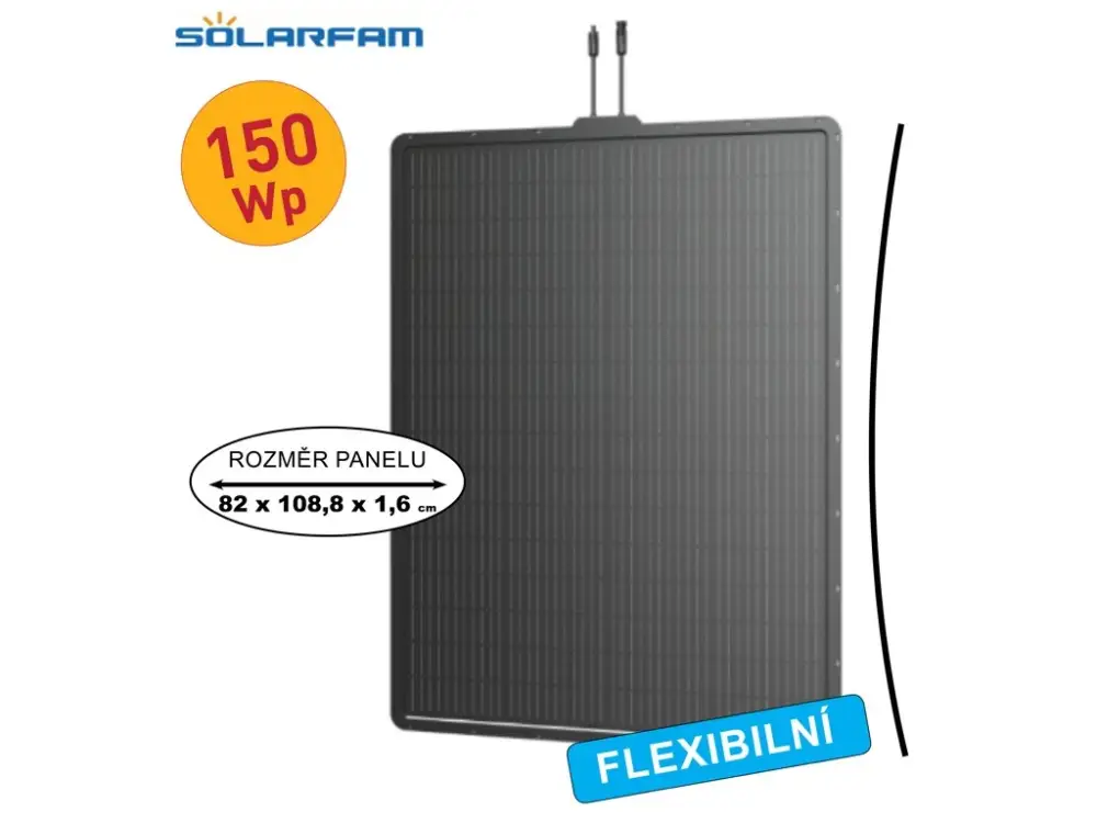 Flexibilní panel SOLARFAM 150Wp - nejen na balkón, plot Vysoce Kvalitní