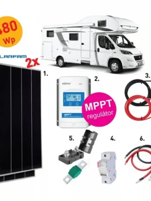 480Wp sestava KARAVAN - MPPT regulátor 2x panely Solarfarm Must-Have