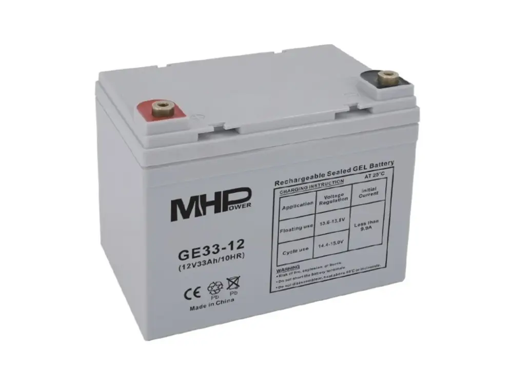 Finální Výprodej MHPower GE33-12 Gelový akumulátor 12V/33Ah, Deep Cycle