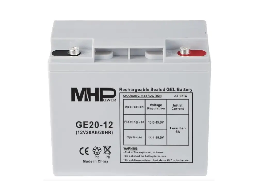 Novinka MHPower GE20-12 Gelový akumulátor 12V/20Ah, Deep Cycle
