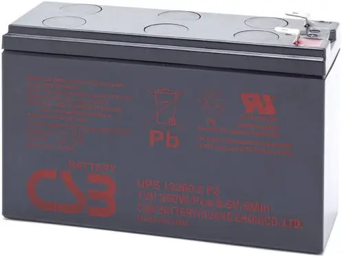 Vysokozátěžový akumulátor CSB UPS123606F2F1 - 12V/ 9Ah / 360W - 5min. Odeslání Ihned