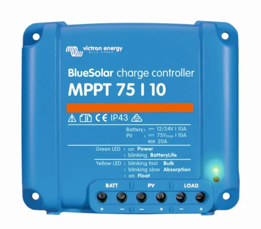 Must-Have MPPT solární regulátor Victron Energy 75/15 napětí panelů 75V, 15A,Baterie 12V/220Wp nebo 24V/440Wp,Integrovaný bluetooth.