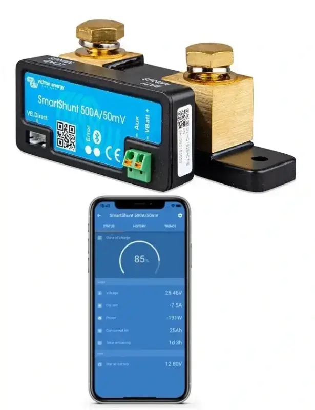 Monitoring stavu baterie Victron Energy - SmartShunt 500A, zobrazení i na SmartPhone Poslední Šance