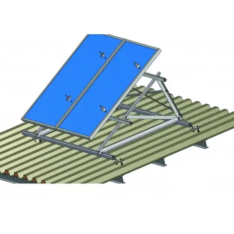 Dokud Zásoby Vydrží Set konstrukce pro 10 panelů 2,5kW, pro ploché střechy s nastavitelným úhlem sklonu 15 - 45°