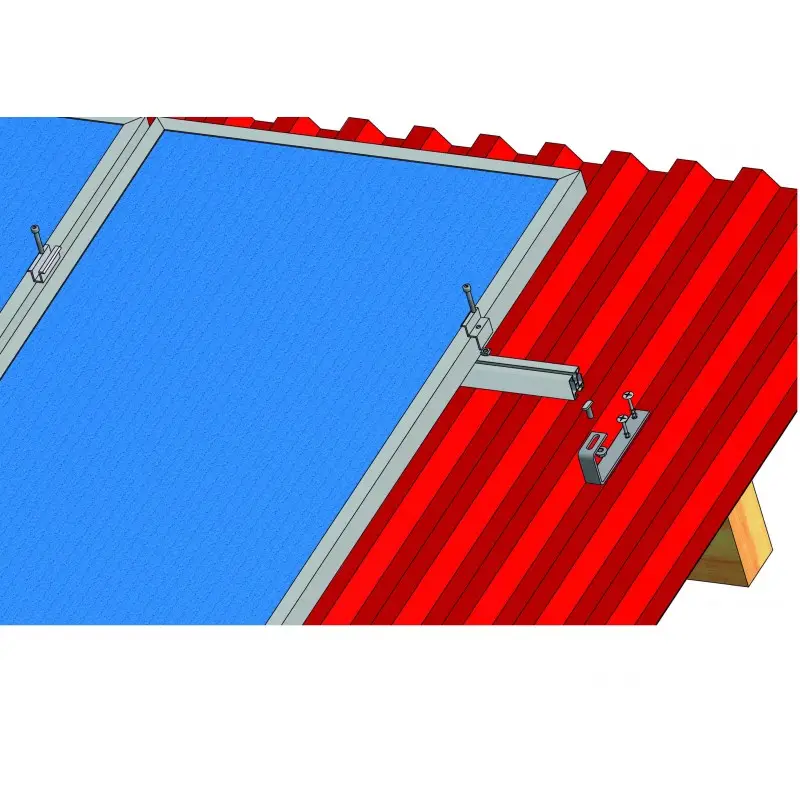 Rychlé Dodání Set konstrukce pro 10 panelů 2,5kW, pro vlnité nebo plechové krytiny