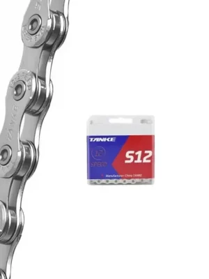 12 rychlostní řetěz na kolo TANKE S12 1/2" x 11/128" 126 článků stříbrný s rychlospojkou MTB silniční Výhodná Nabídka