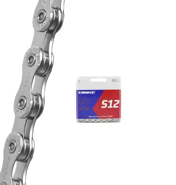 12 rychlostní řetěz na kolo TANKE S12 1/2" x 11/128" 126 článků stříbrný s rychlospojkou MTB silniční Výhodná Nabídka