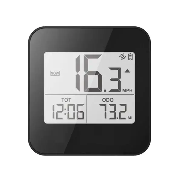 Cyklistický LED tachometr s GPS 5,5 x 5,5 x 2,2 cm Bezdrátový displej 2" Vodotěsný IPX6 USB-C 900 mAh 25h výdrž Kilometry Držák na kolo v balení Oblíbený
