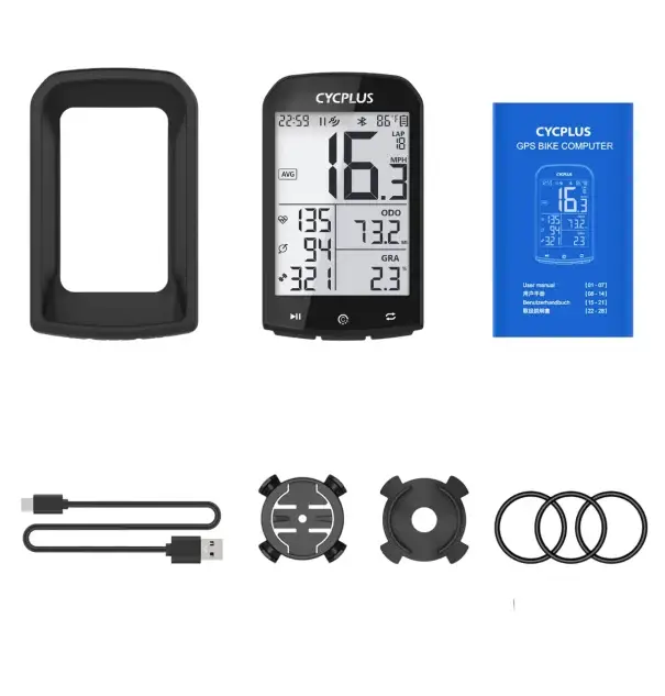 Poslední Šance Cyklopočítač s GPS a ANT+ Bluetooth 5.0 2,9" displej 1100 mAh USB-C černý pro sledování rychlosti a cyklistický trénink