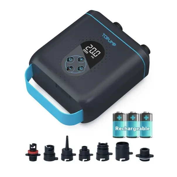 Doprava Zdarma Elektrická nafukovací pumpa AIRBANK 20PSI pro SUP prkna a kajaky 4000mAh 11V dobíjecí baterie kompresor s displejem a příslušenstvím