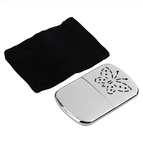 Kup Teď Kapesní ohřívač rukou 95 x 68 x 16 mm 55–70 ℃ Přenosný benzínový ohřívač rukou ze slitiny zinku Opakovaně použitelný outdoor ohřívač