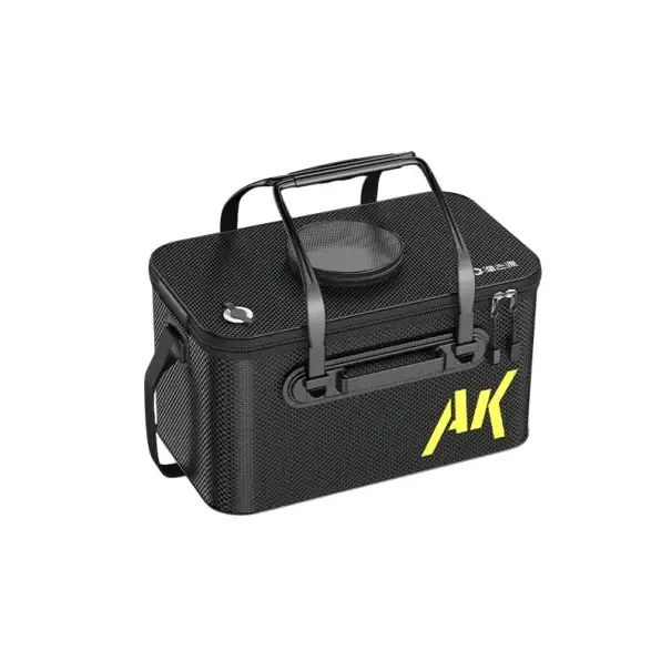 Nejlepší Cena Skládací rybářský kbelík 25 l zesílený EVA materiál 45 × 25 × 23 cm černý s víkem na zip a síťkou pro uchování živých ryb