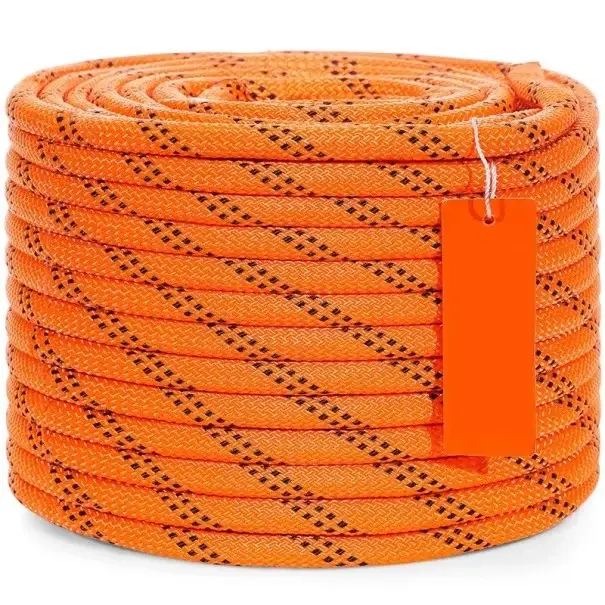 Akce Víceúčelové lano dvojitě opletené 36,57 m průměr 9,5 mm polyester oranžové s pevností 4000 lbs pro outdoor a práci