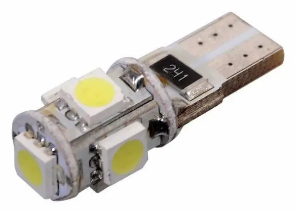 Žárovka 5 SMD LED 12V W2,1x9,2d T10 s rezistorem CAN-BUS ready bílá Aktuální