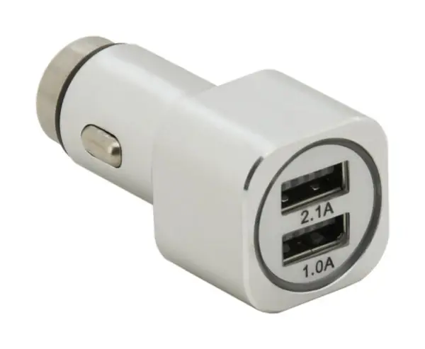 Zástrčka 2x USB 12-24V 5V(1.0;2.1A) METAL Levný