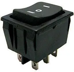 Přepínač kolébkový ON-OFF-ON 250V/15A černý Dokud Zásoby Vydrží