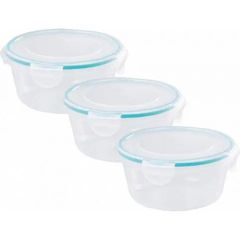 Dóza kulatá MagicHome, Clip, sada 3 ks, 700ml, 14,5x14,5x7,5 cm Lunchbox Víkendová Akce