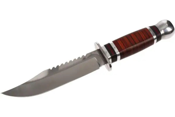 Nůž lovecký s pilkou v dřevěném designu - 26cm Sleva