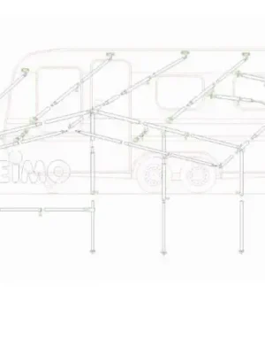 3dílná střešní stanová rozpěrná ocelová tyč o32+28 mm x 185-260 cm Poslední Šance