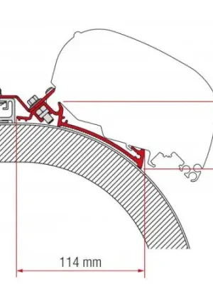 Adaptér na uchycení markýzy Fiamma F65 a F80 delky 400 cm na střechu Rapido Distinction Omezená Nabídka