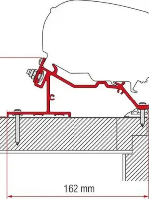 Adaptér Caravan pro uchycení markýzy Fiamma F65S/L a F80 délky 340 cm na střechu karavanu Horká Nabídka