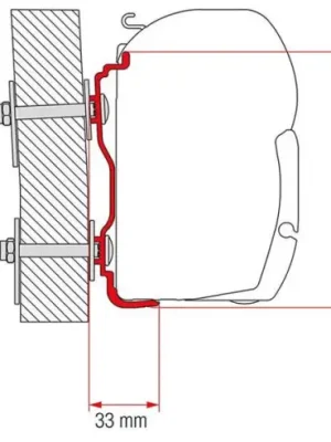 Adaptér na uchycení markýzy Fiamma F45 a F70 delky 450 cm na stěnu Hymer (2016-) Originální