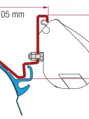 Adaptér na uchycení markýzy Fiamma F35pro delky 250 cm na stěnu Volkswagen T6 L2/H1 Kepler Westfalia černý Novinka