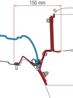 Adaptér na uchycení markýzy Fiamma F45S délky 260 cm a F35pro délky 270 cm na stěnu Mercedes V-Class Marco Polo L2/H1 (2014-) Levný