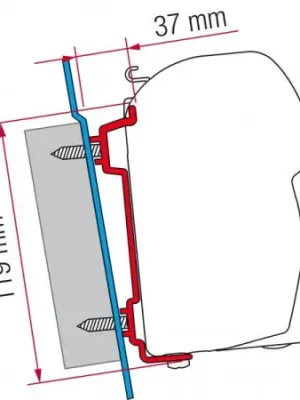 Adaptér pro uchycení markýzy Fiamma F45S a F70 na stěnu Ford Transit H2 (2006-2015)/H3(2015-2021)/VW Crafter/Mercedes Sprinter H3 (2006-2018) Časově Omezené