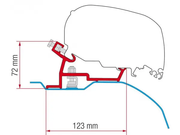 Cenový Hit Adaptér na uchycení markýzy Fiamma F65S a F80S do delky 400 cm na střechu Citroën Jumper/Fiat Ducato/Peugeot Boxer X250/X290 L4/H2 (2006-)