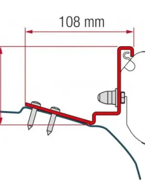 Adaptér na uchycení markýzy Fiamma F35pro delky 220 cm a 250 cm na stěnu Dreamer Cap Coast L1/H1 (2018-)/Cap Land/Cap Life L2/H1 (2019-) Časově Omezené