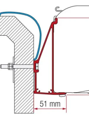 Adaptér na uchycení markýzy Fiamma F45 a F70 délka 350 cm na stěnu Rapido Serie 6 Akce