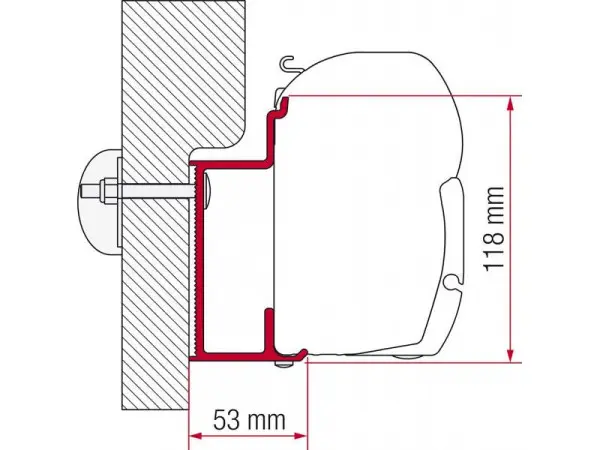 Akční Nabídka Adaptér na uchycení markýzy Fiamma F45S a F70 delky 400 cm na stěnu Eura Mobil/Karmann