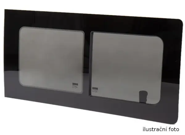 Boční posuvné okno CARBEST pro Mercedes Benz Sprinter, VW Crafter (2007-2018) krátký i dlouhý rozvor, přední pravé, 1405x766mm, tonované Víkendová Akce