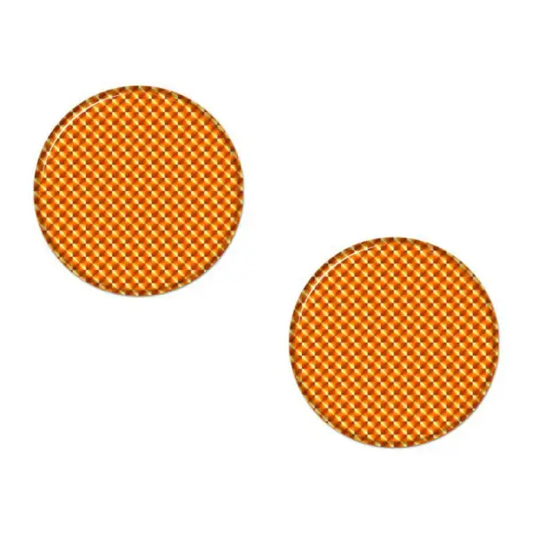 Samolepka odrazka 3D kulatá, 5cm, oranžová, reflexní prvky, 2ks Rychlé Dodání